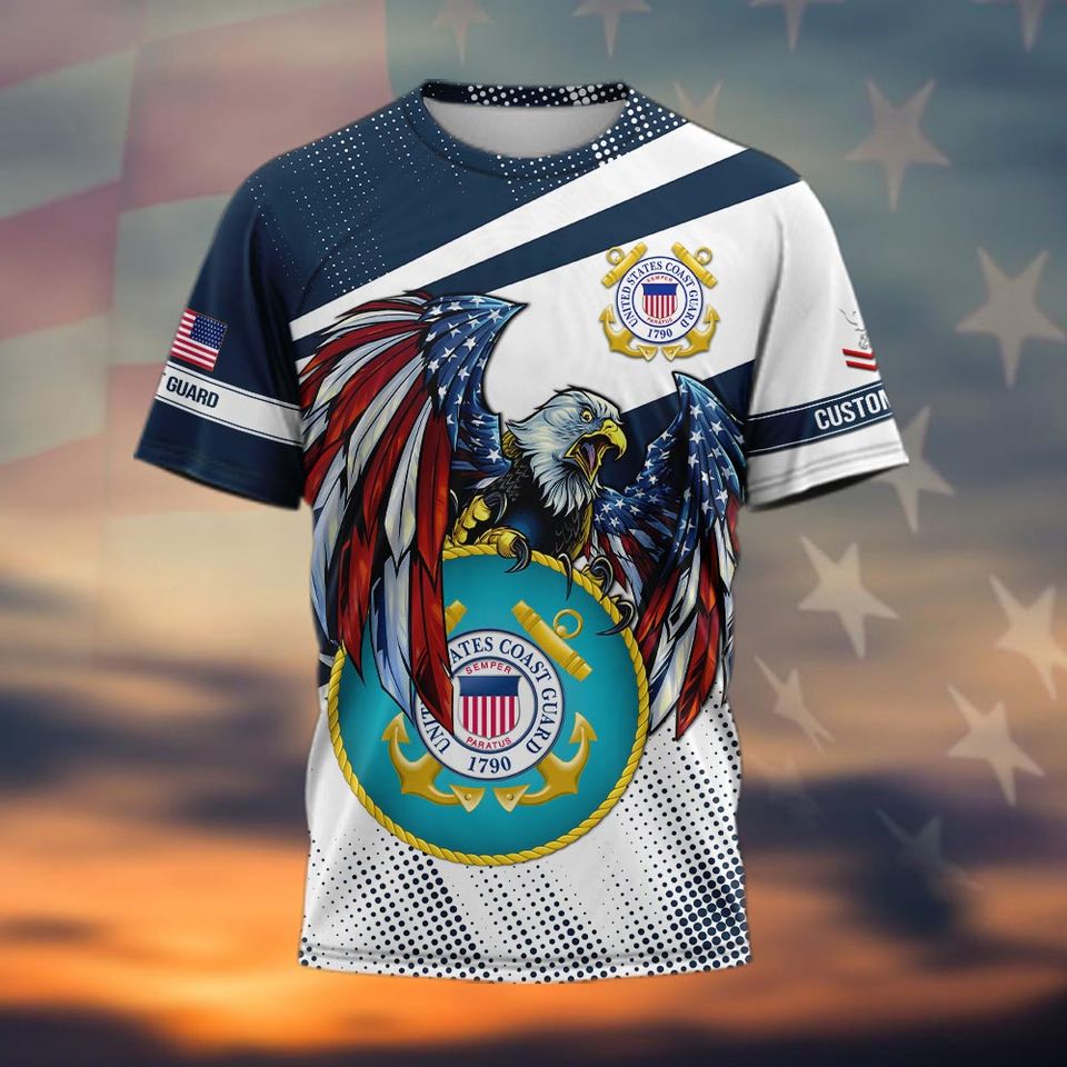 Customized US Coast Guard Veteran 3D shirt