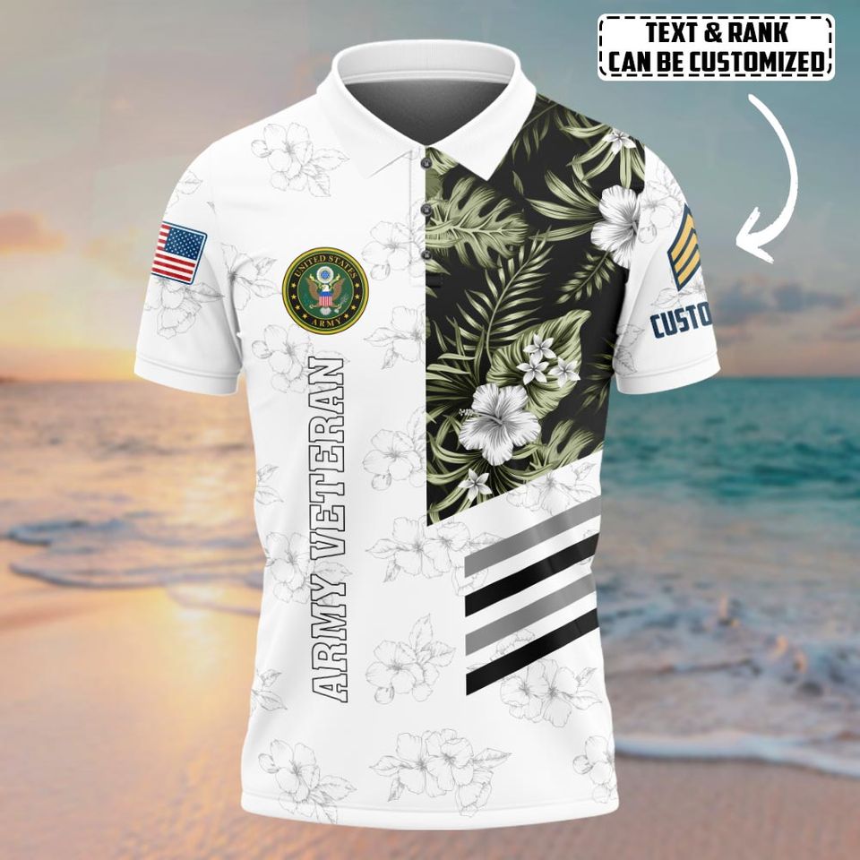 Customized U.S Veteran Proudly Served Polo Shirt
