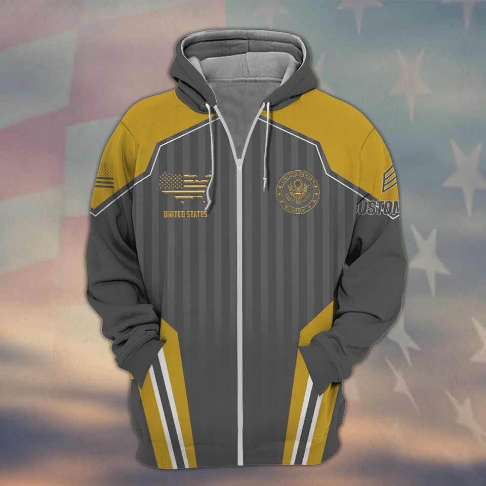 Customized U.S Veteran 3D Zip Hoodie