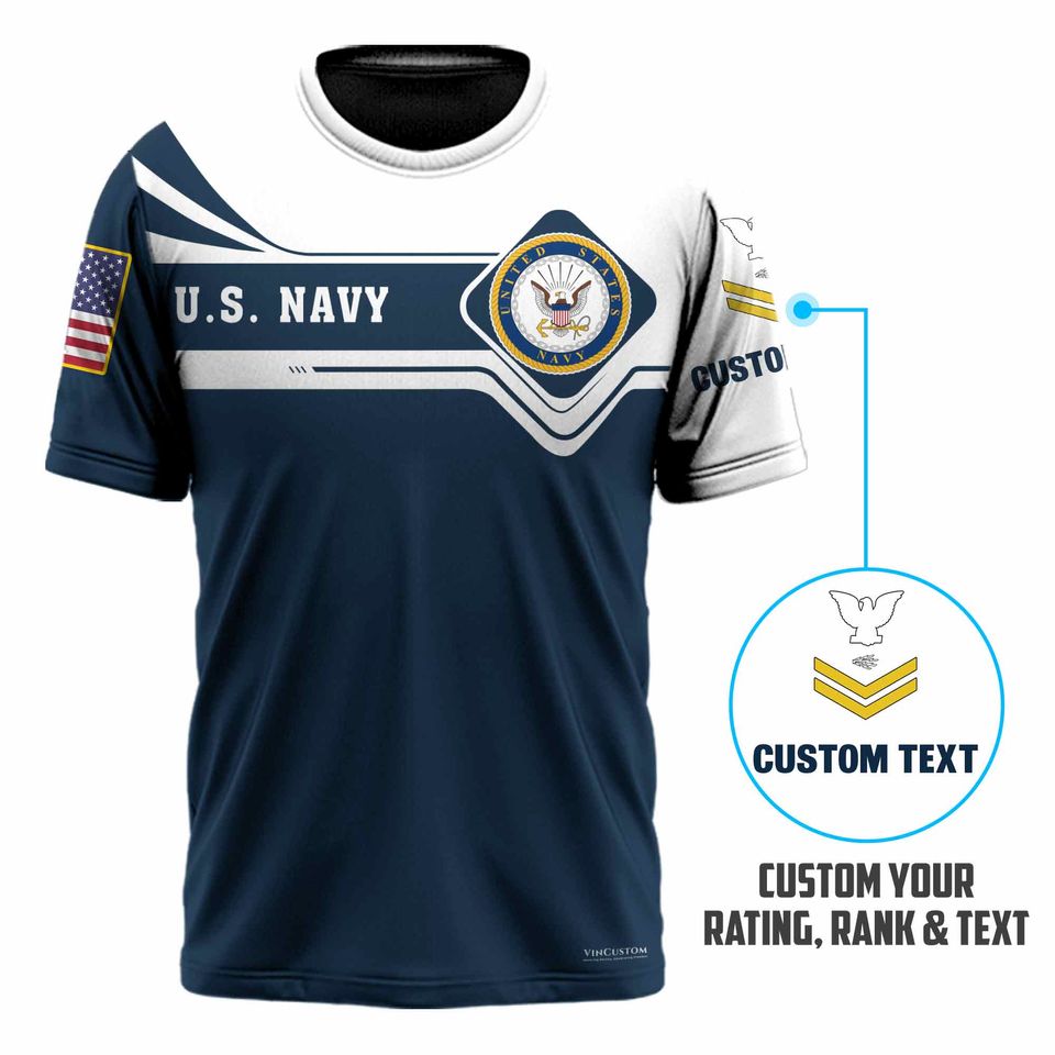 Customized US Navy Veteran 3D T-Shirt