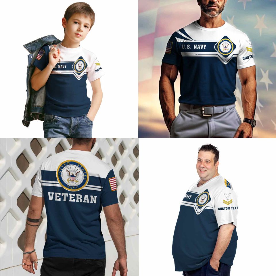 Customized US Navy Veteran 3D T-Shirt