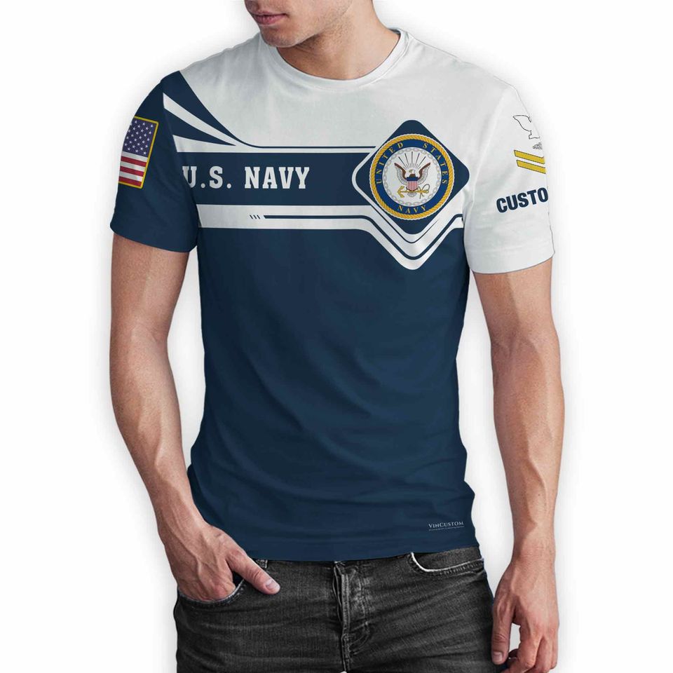 Customized US Navy Veteran 3D T-Shirt
