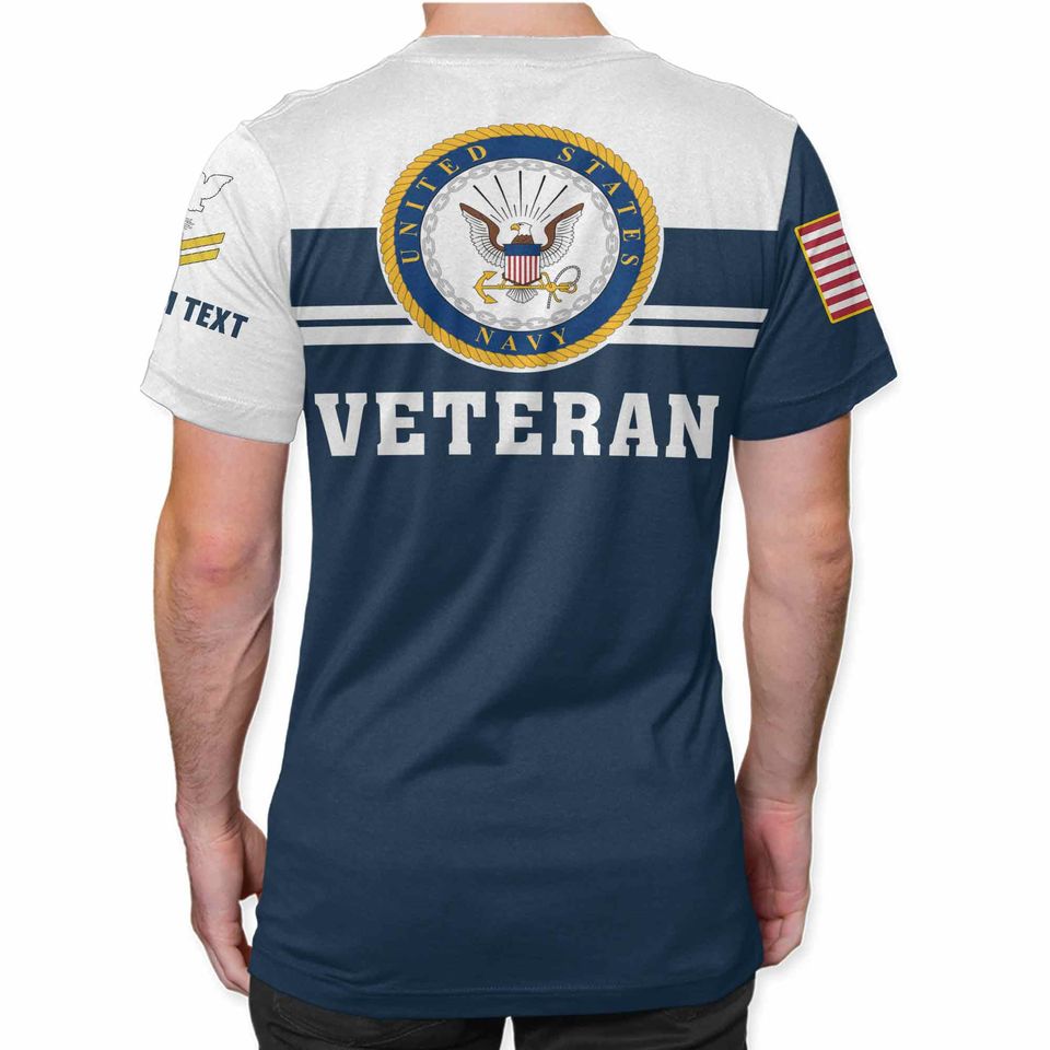 Customized US Navy Veteran 3D T-Shirt