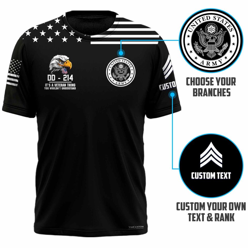Customized DD-214 Veteran T-Shirt
