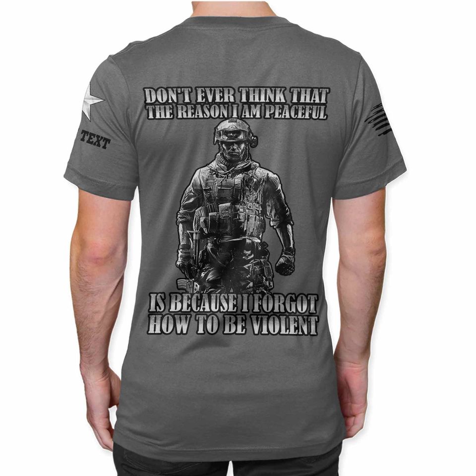 Personalized DD-214 T-Shirt with Peaceful Quote
