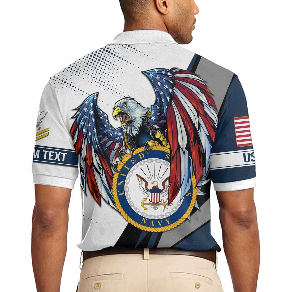 Customized US Navy Veteran Polo Shirt