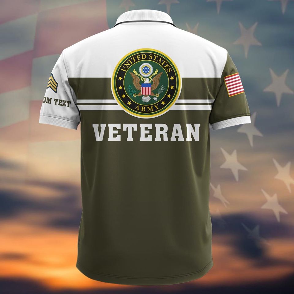 Customized US Army Veteran Polo Shirt