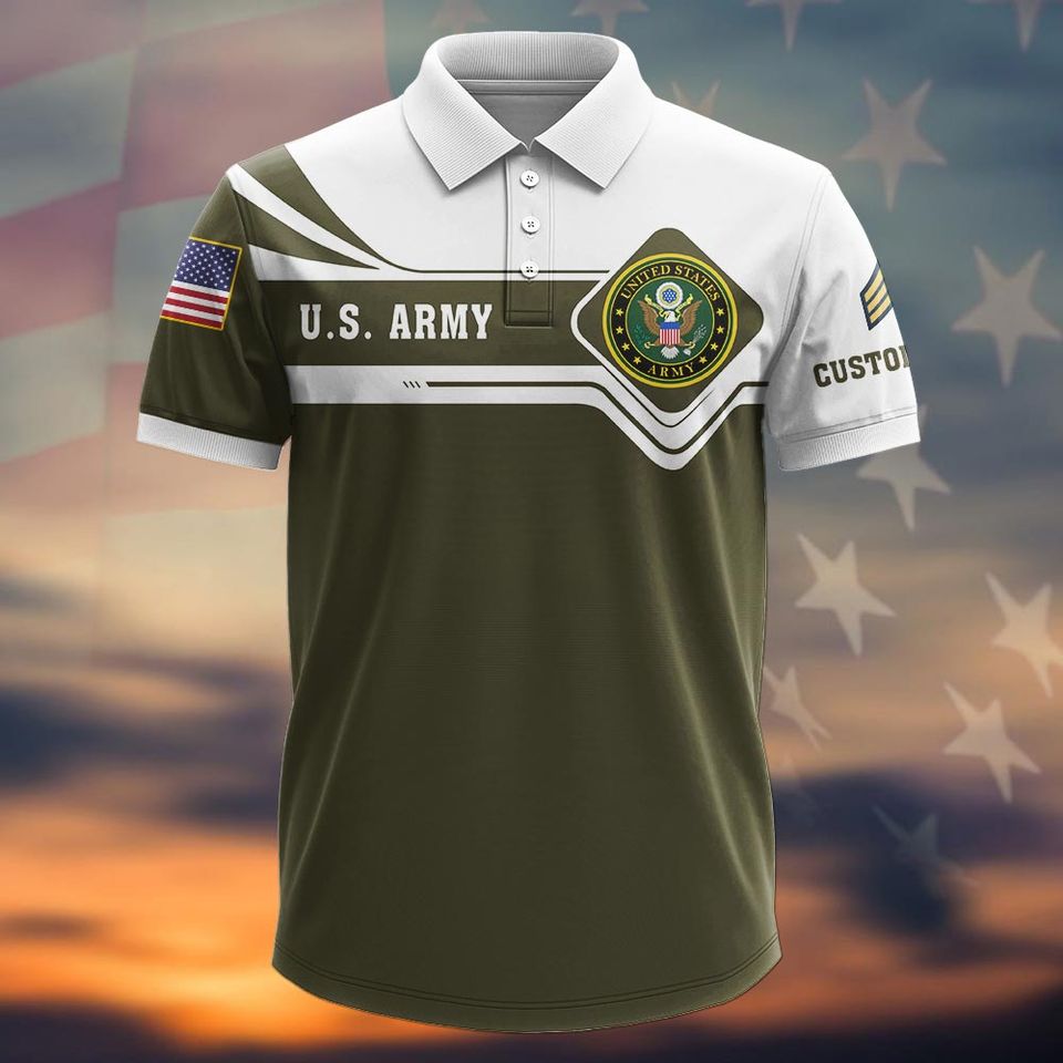 Customized US Army Veteran Polo Shirt