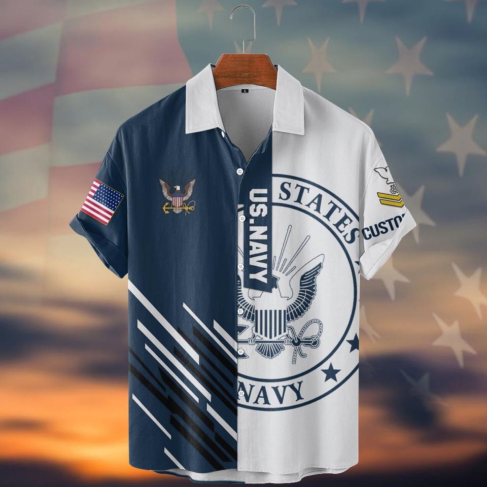 Customized US Navy Veteran Shirts Hawaiian Shirt