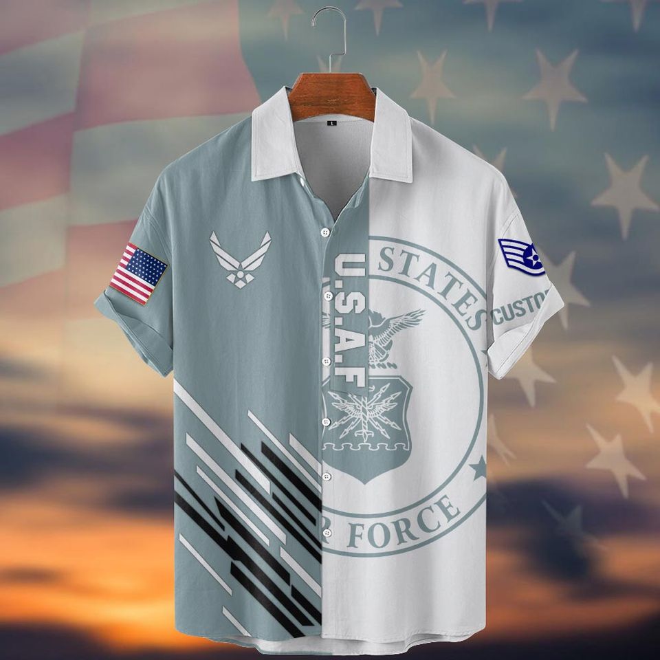 Customized US Air Force Veteran Shirts Hawaiian Shirt