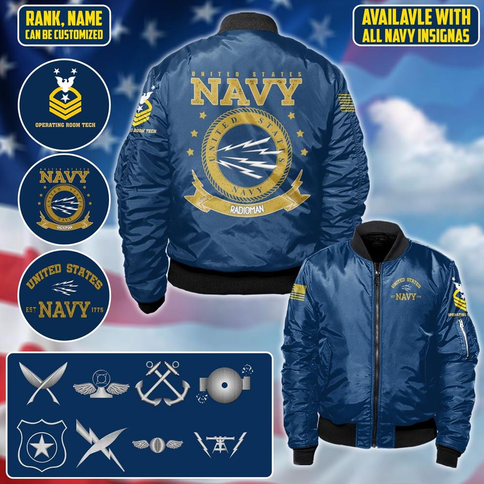 US Navy Rating Custom Bomber Jacket