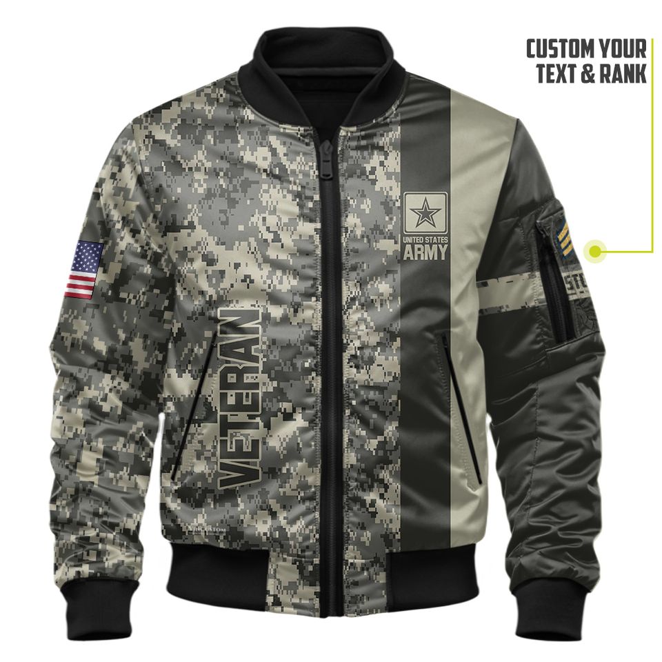 Customized U.S. Army Camouflage Bomber Jacket