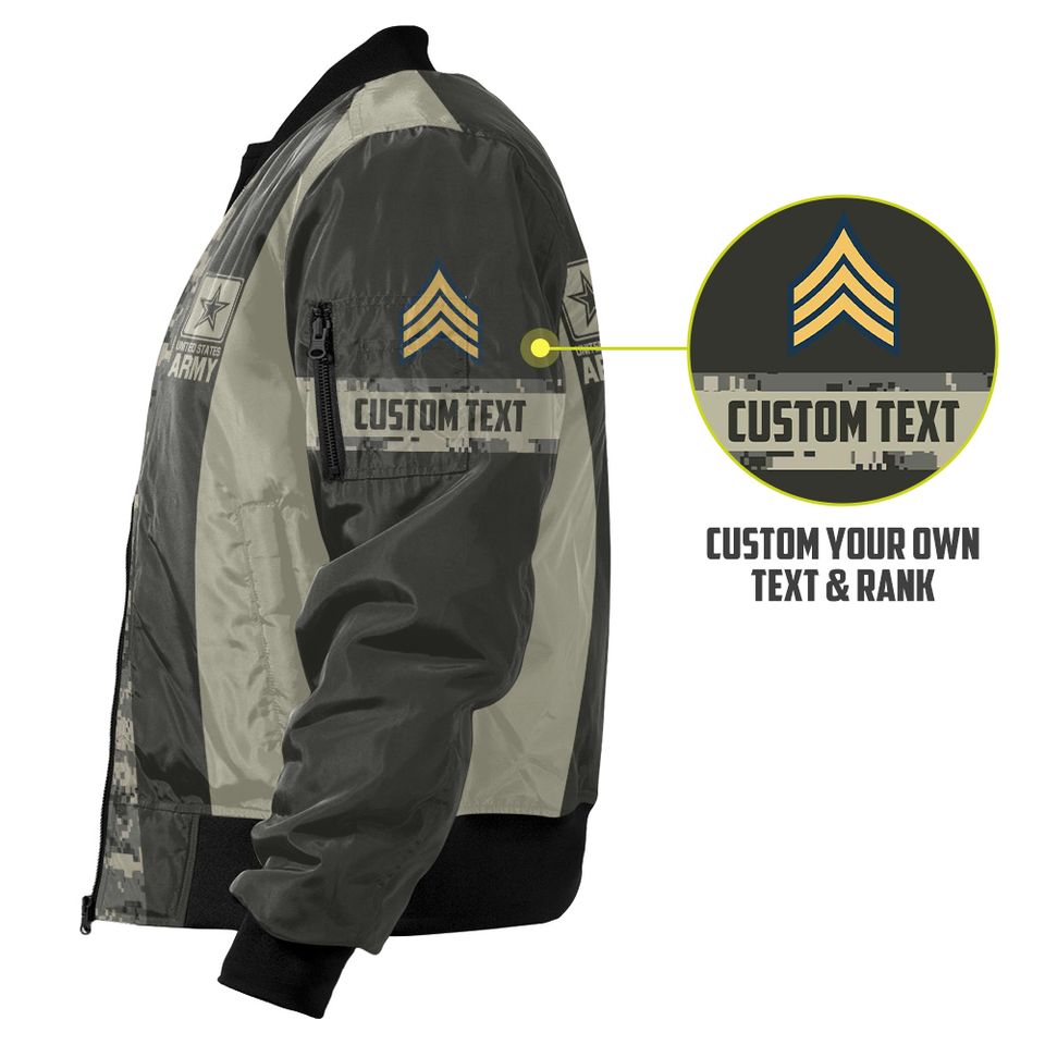 Customized U.S. Army Camouflage Bomber Jacket