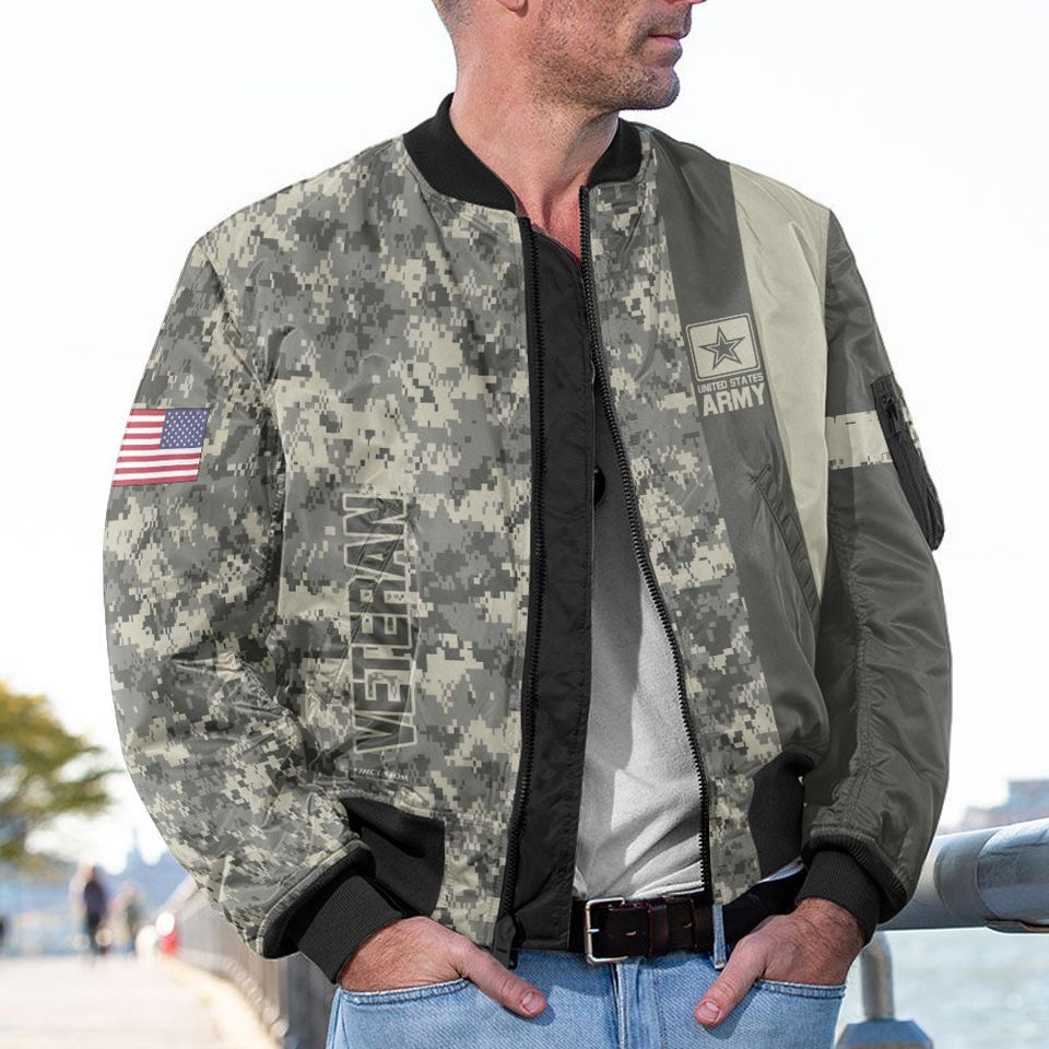 Customized U.S. Army Camouflage Bomber Jacket