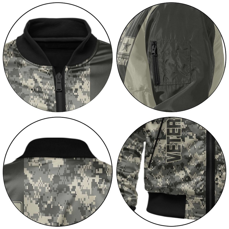 Customized U.S. Army Camouflage Bomber Jacket