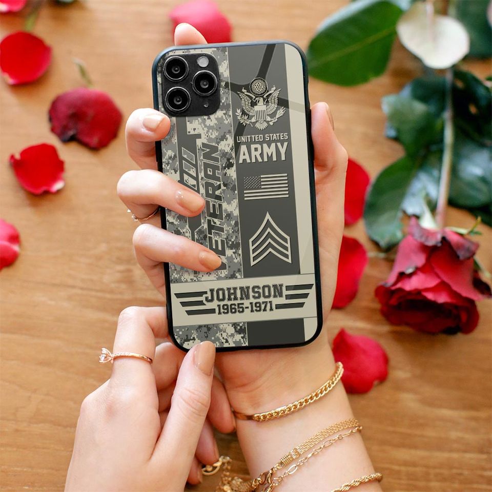 Customized US Veteran Camouflage Pattern Phone Case