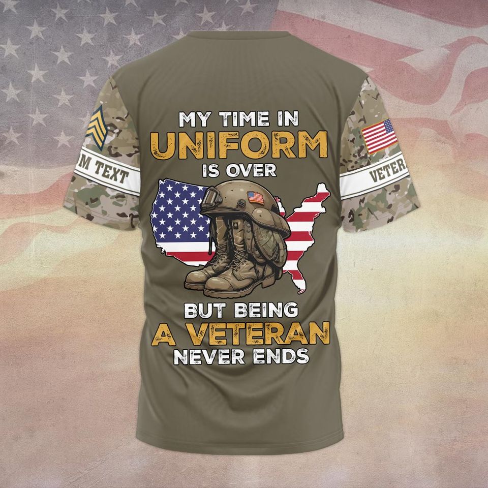Customized US Veteran 3D T-Shirt