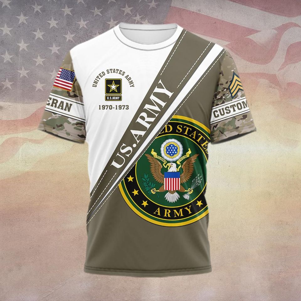 Customized US Veteran 3D T-Shirt