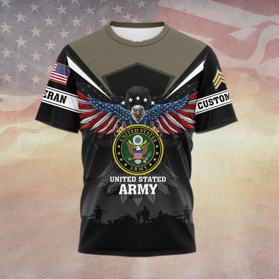Customized US Veteran 3D T-Shirt