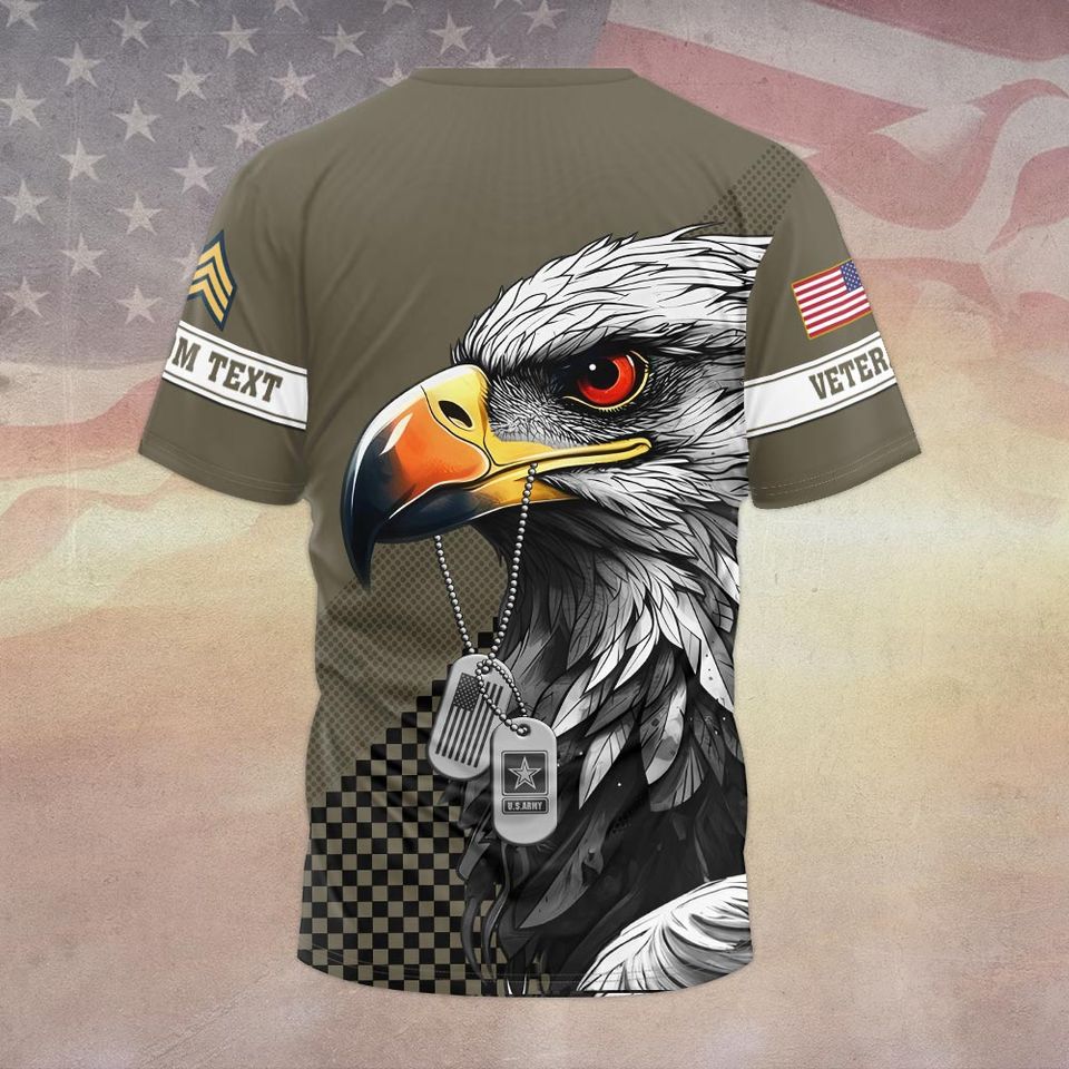 Customized US Veteran 3D T-Shirt