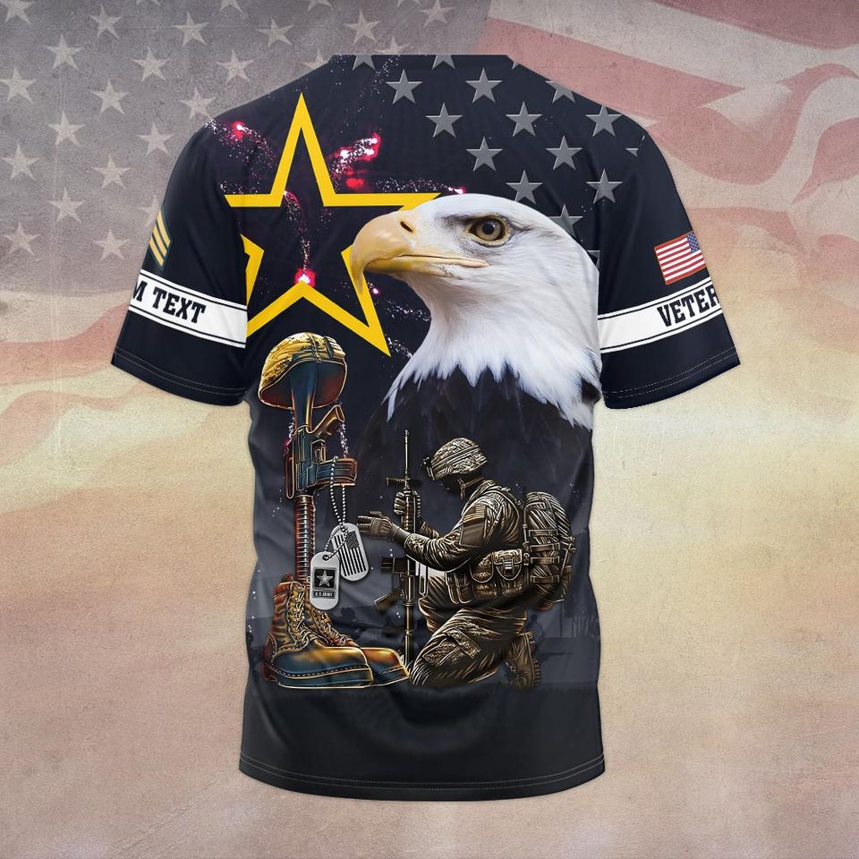 Customized US Veteran 3D T-Shirt