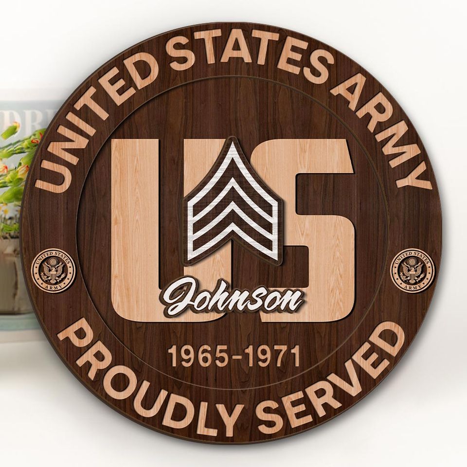 Customized U.S Veteran Proudly Served