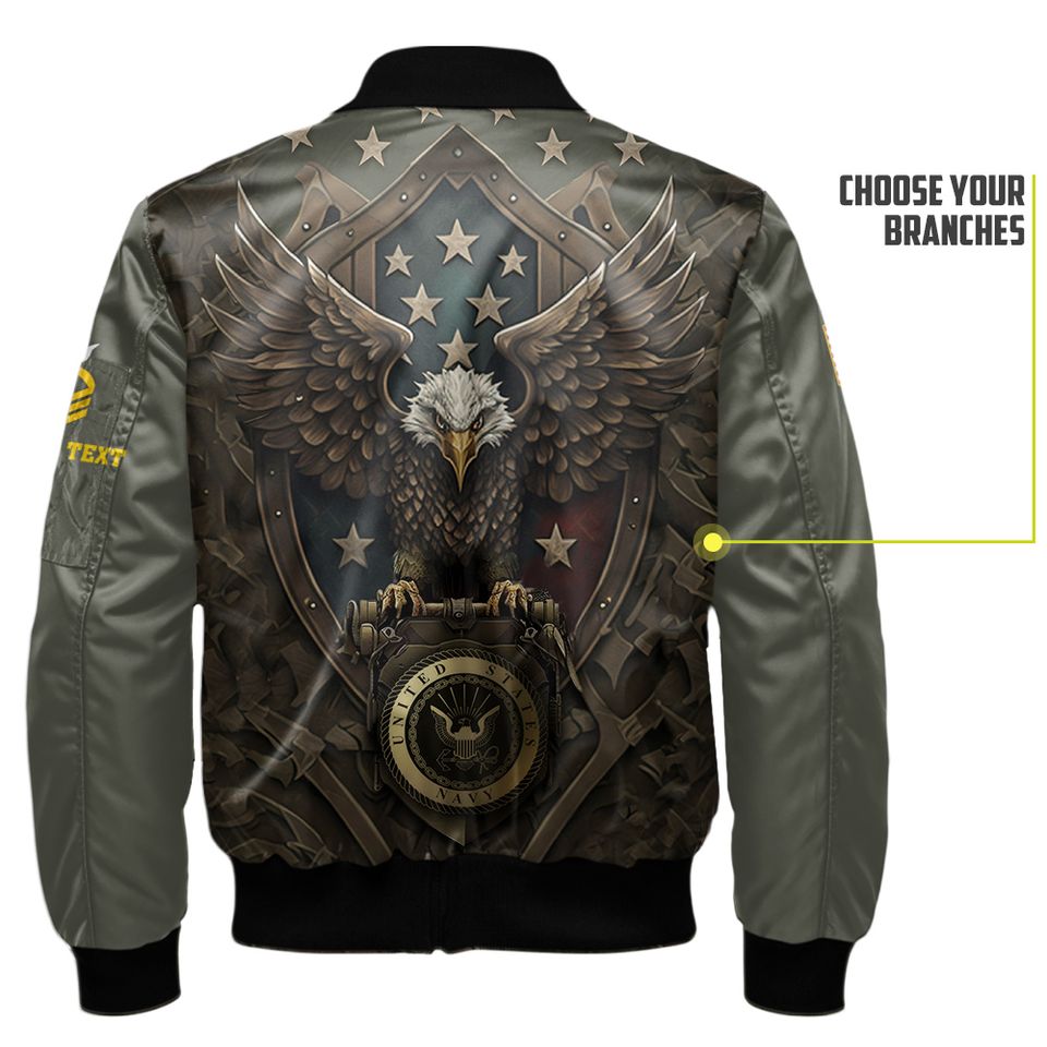 Customized Eagle Veteran 3D Bomber Jacket