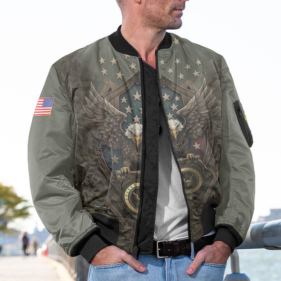 Customized Eagle Veteran 3D Bomber Jacket