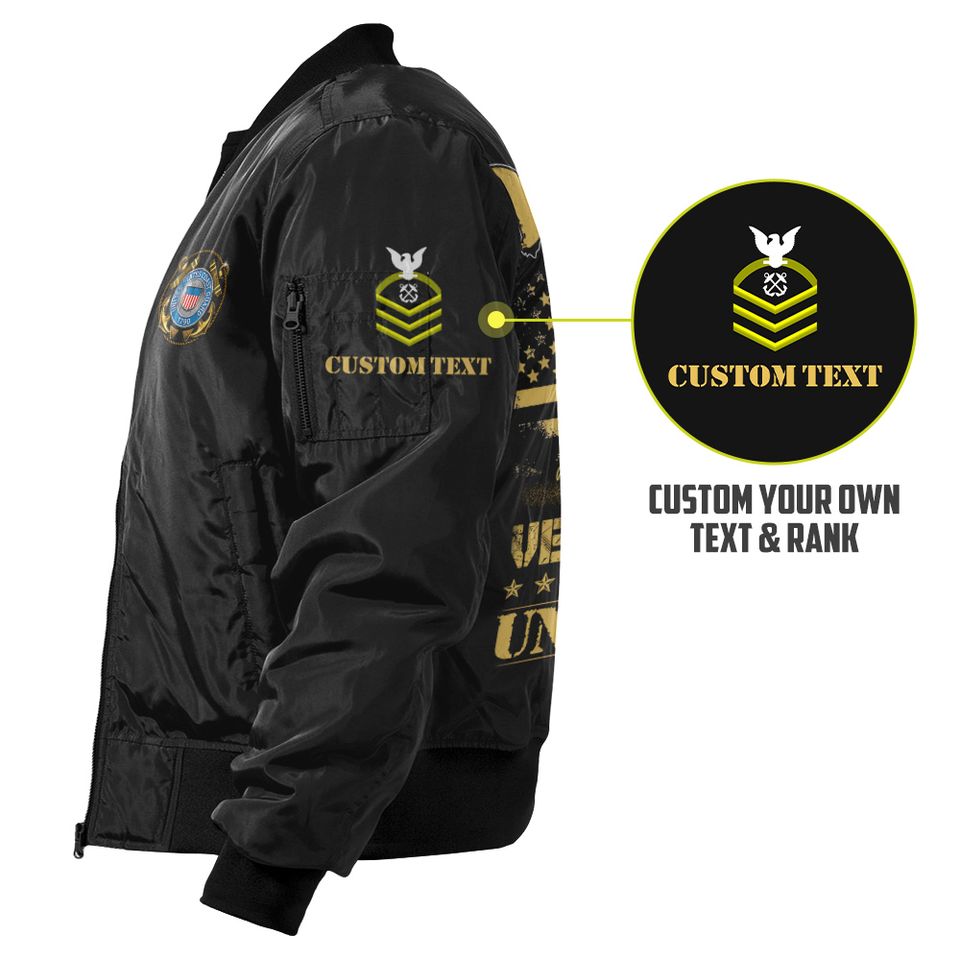 Customized DD-214 Coast Guard Bomber Jacket