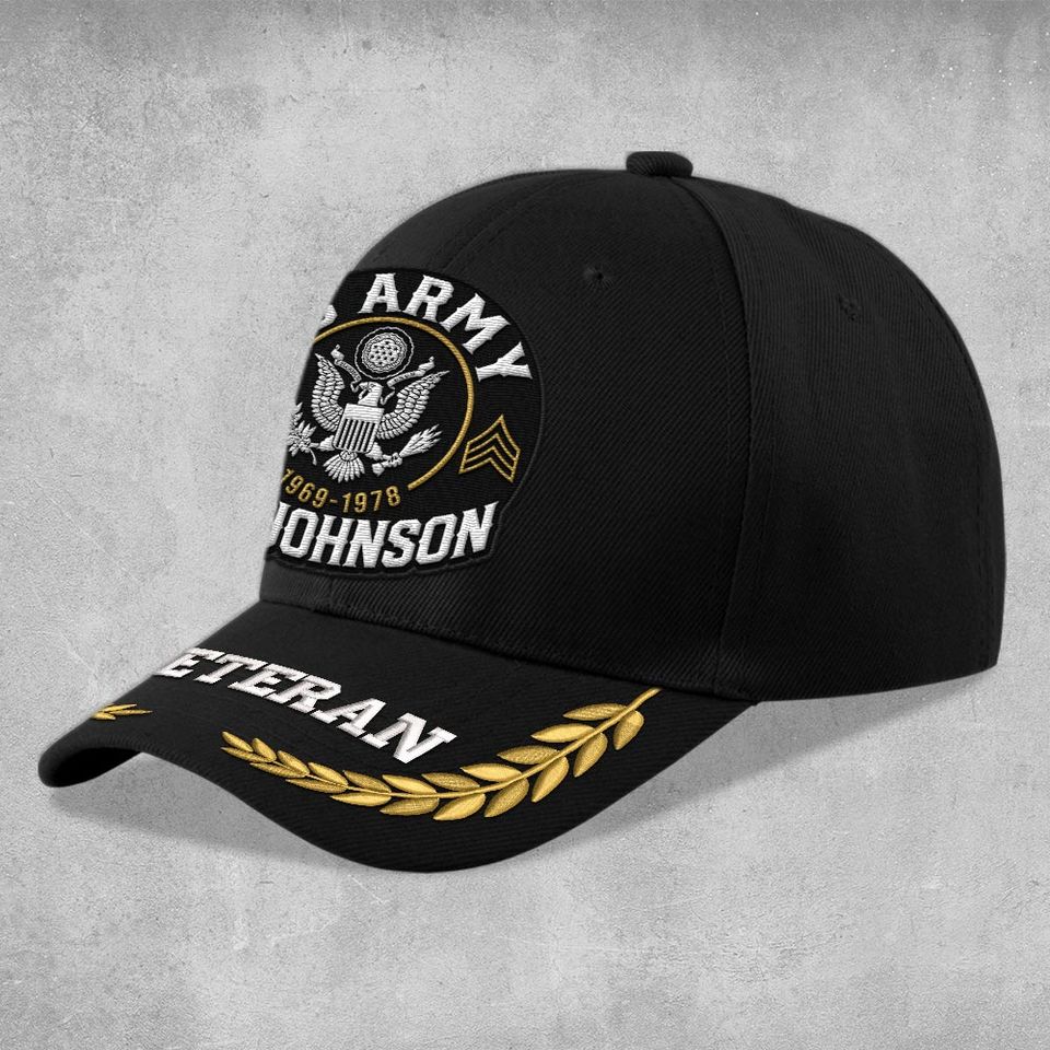 Customized US Veteran Proudly Served Embroidered Baseball Cap