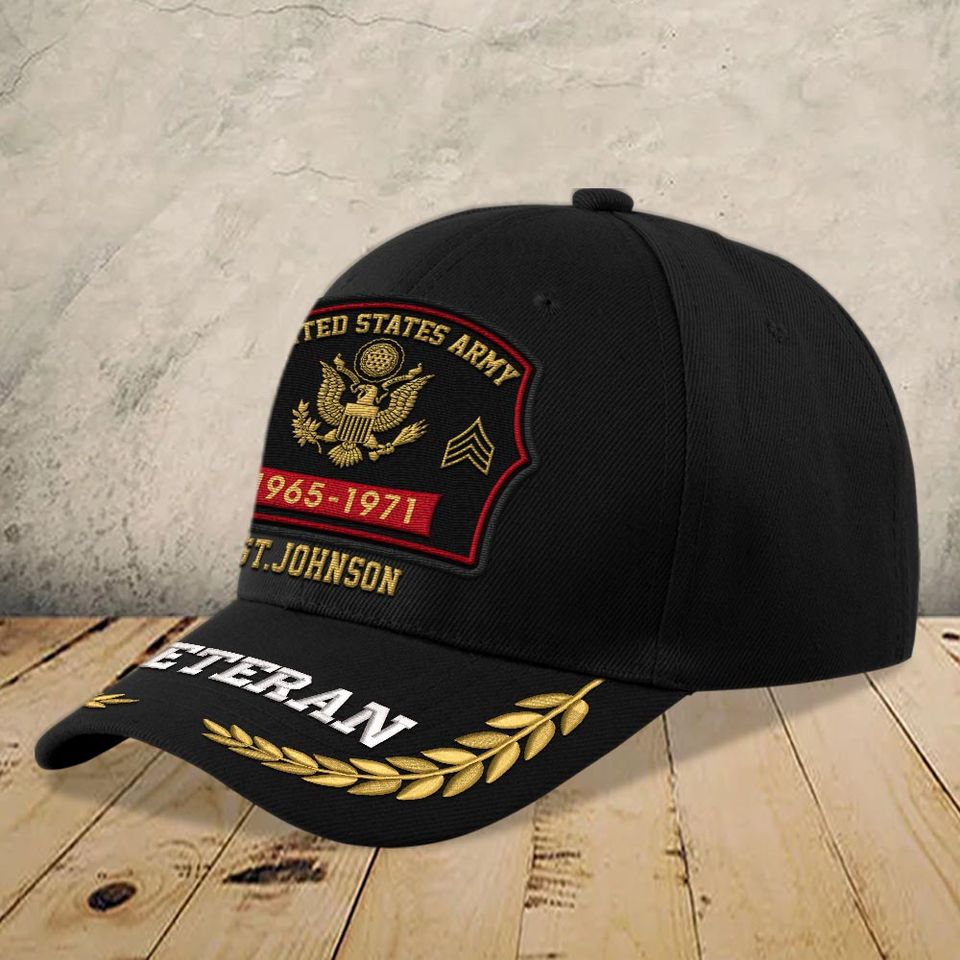 Customized US Veteran Proudly Served Embroidered Baseball Cap