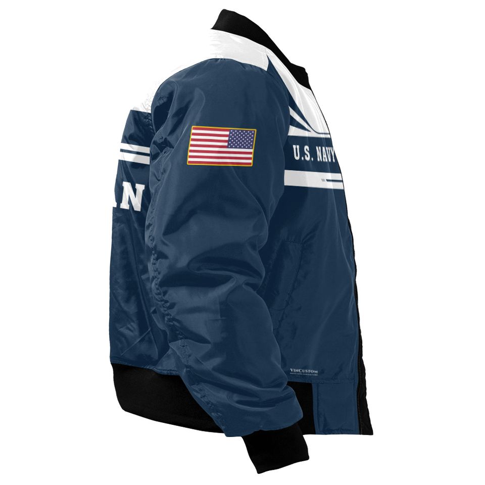 Customized US Navy Veteran Bomber Jacket