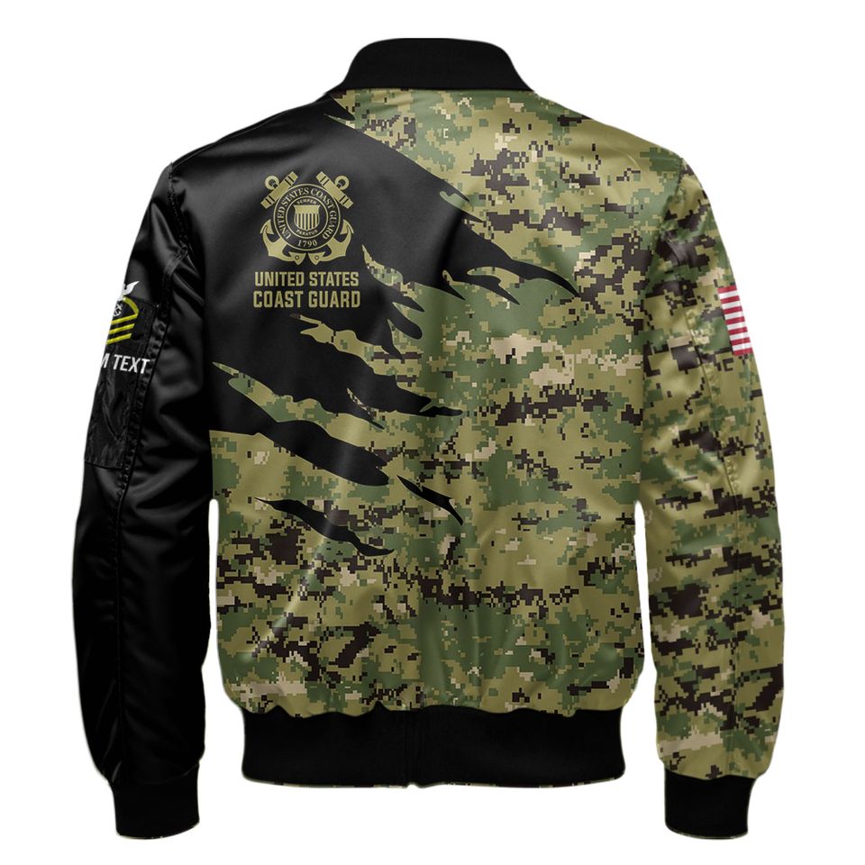 Customized Camouflage U.S. Coast Guard Bomber Jacket