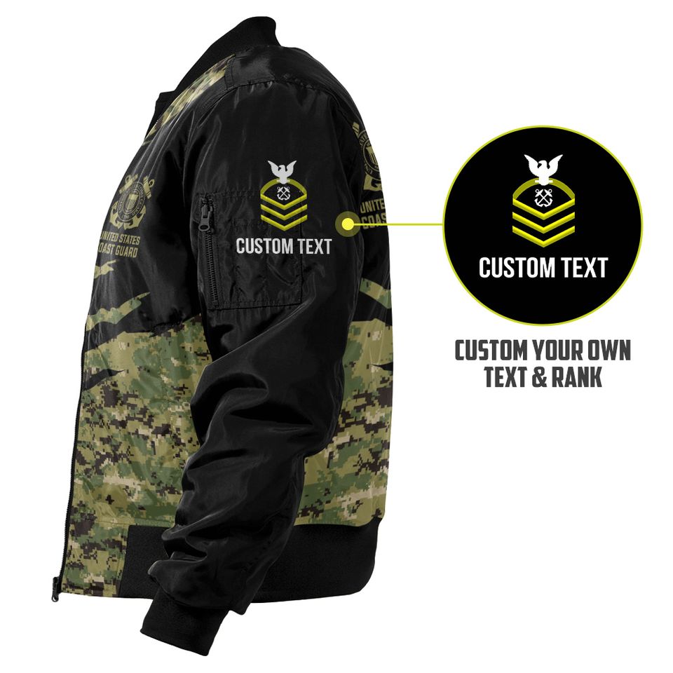 Customized Camouflage U.S. Coast Guard Bomber Jacket