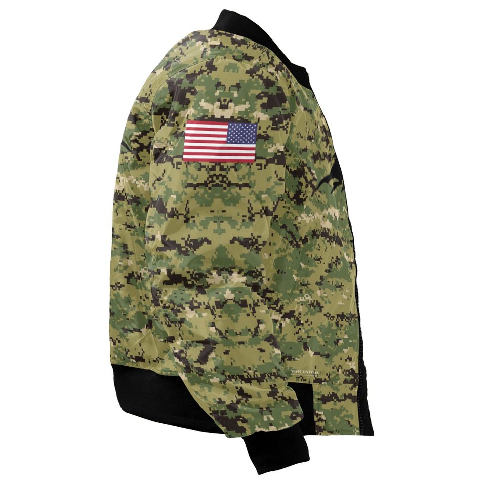 Customized Camouflage U.S. Coast Guard Bomber Jacket