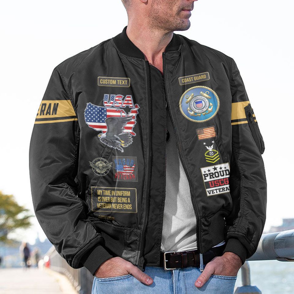 Customized U.S Coast Guard Proudly Served Bomber Jacket