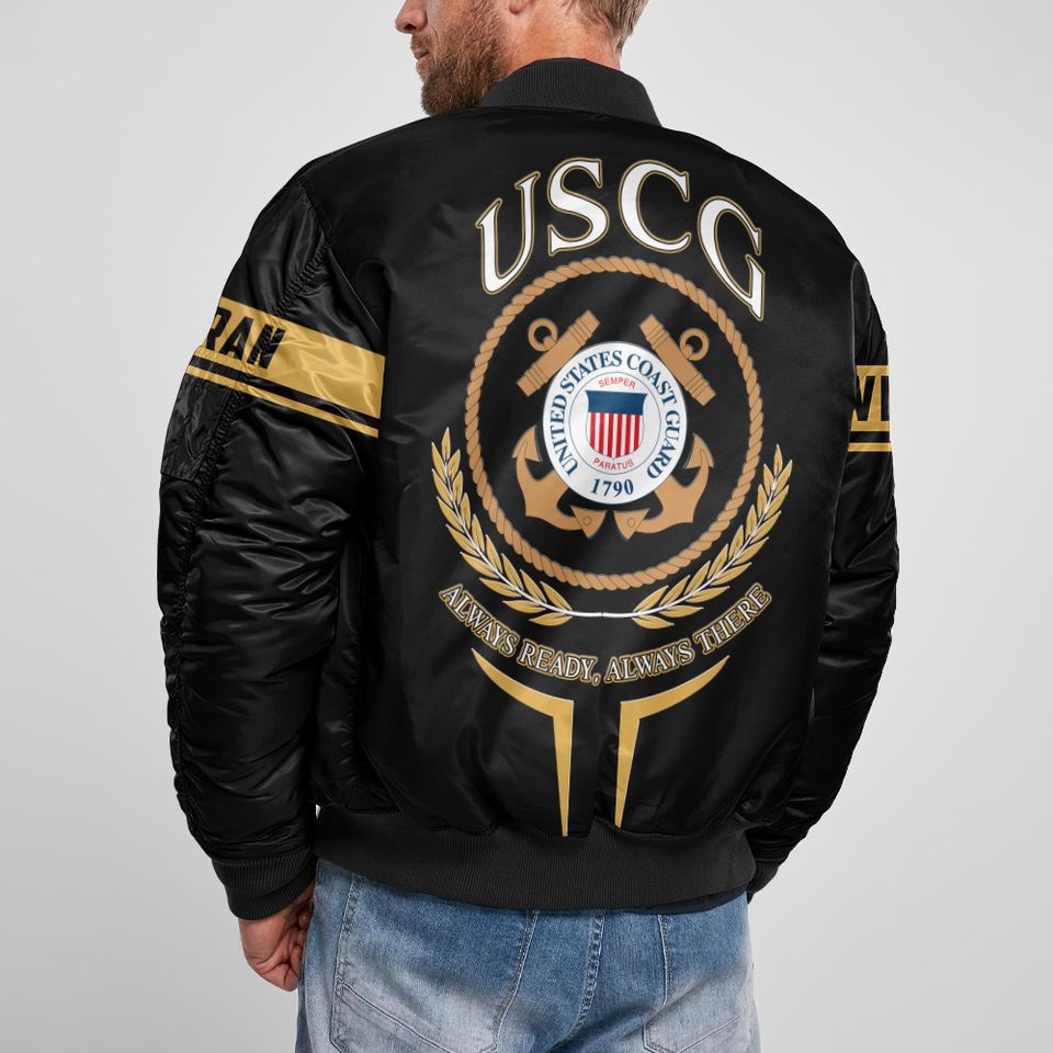 Customized U.S Coast Guard Proudly Served Bomber Jacket
