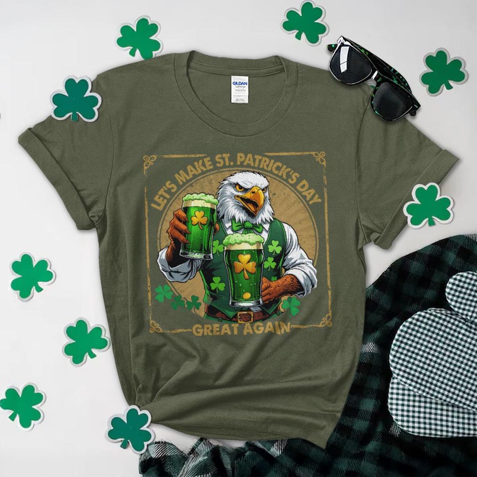 St. Patrick’s Day Heroes Veteran Eagle Bartender T-Shirt