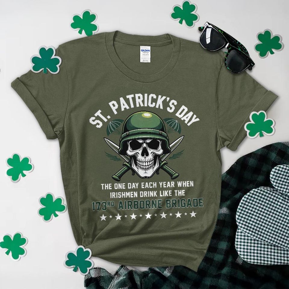St. Patrick’s Day Warrior T-Shirt 173rd Airborne Brigade Pride