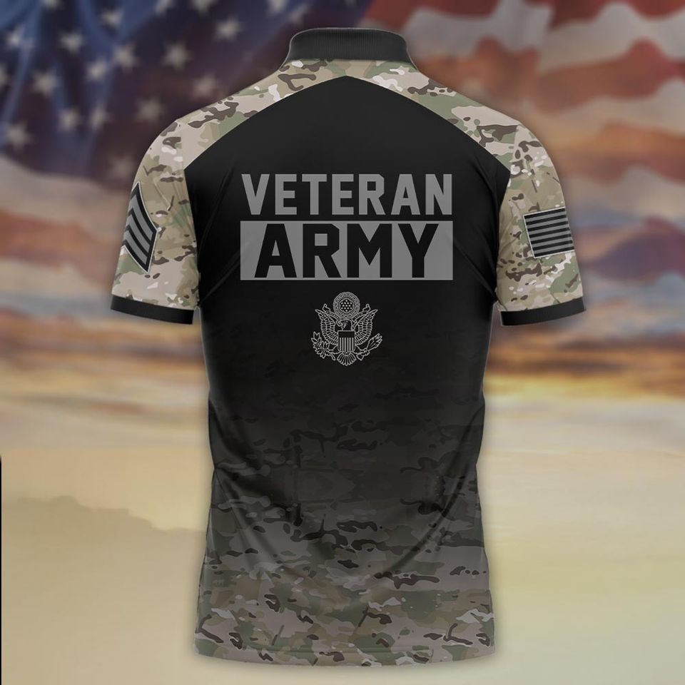 Camo Veteran Custom  Polo Shirt