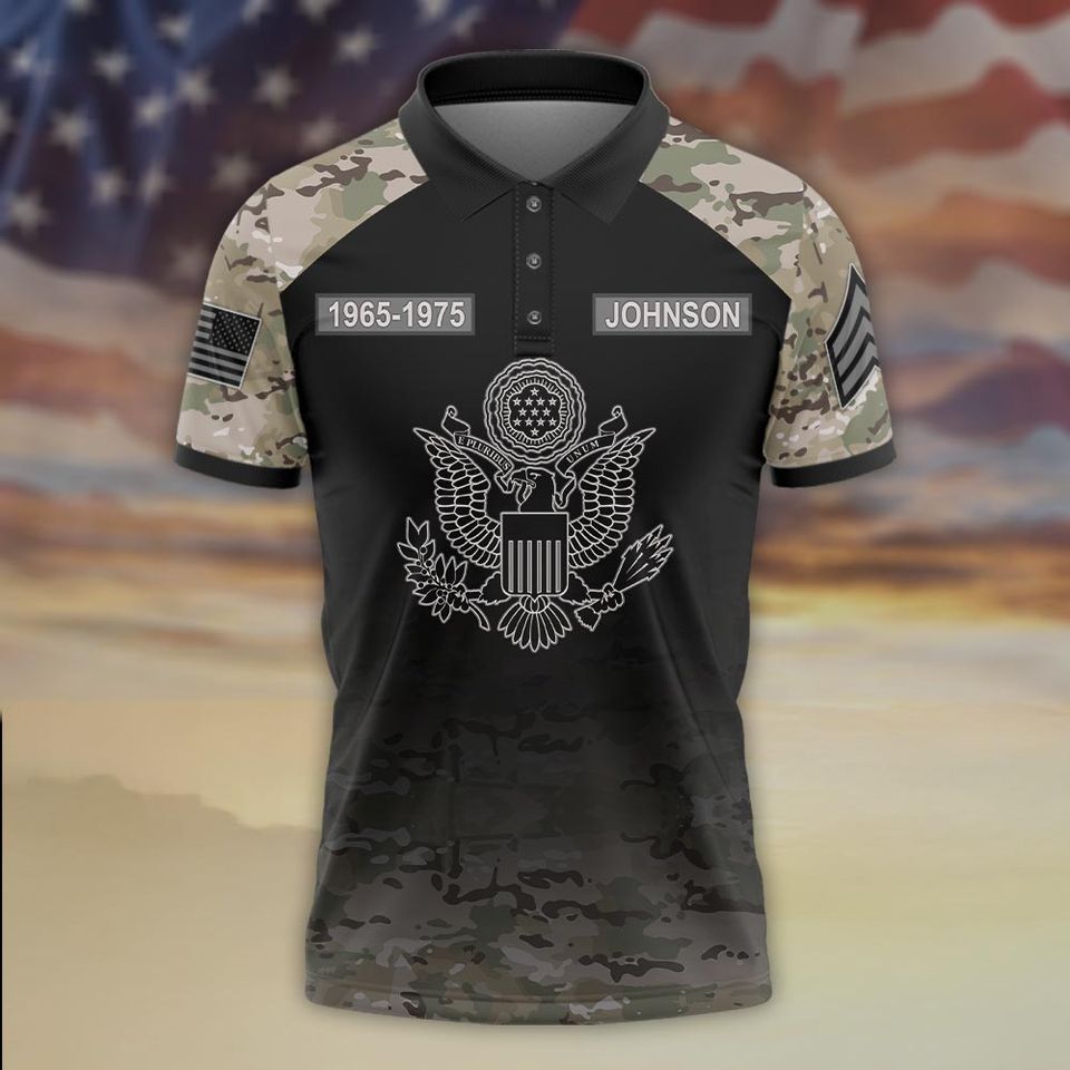 Camo Veteran Custom  Polo Shirt
