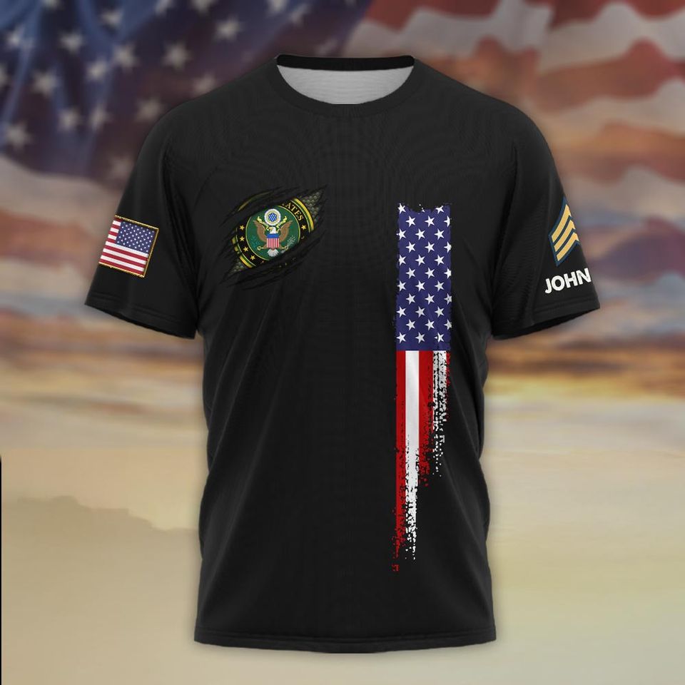 Customized US Veteran Winds of Valor 3D T-Shirt