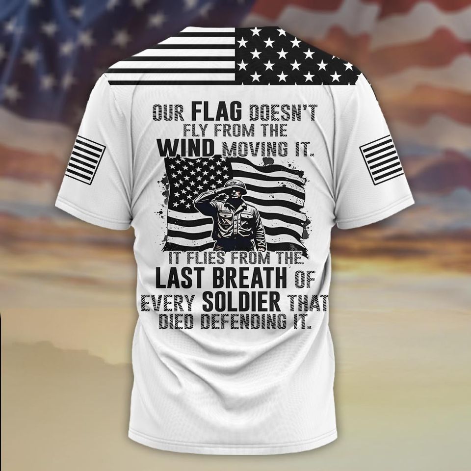 Customized Memorial Day Silent Salute T-Shirt Featuring Flag Design