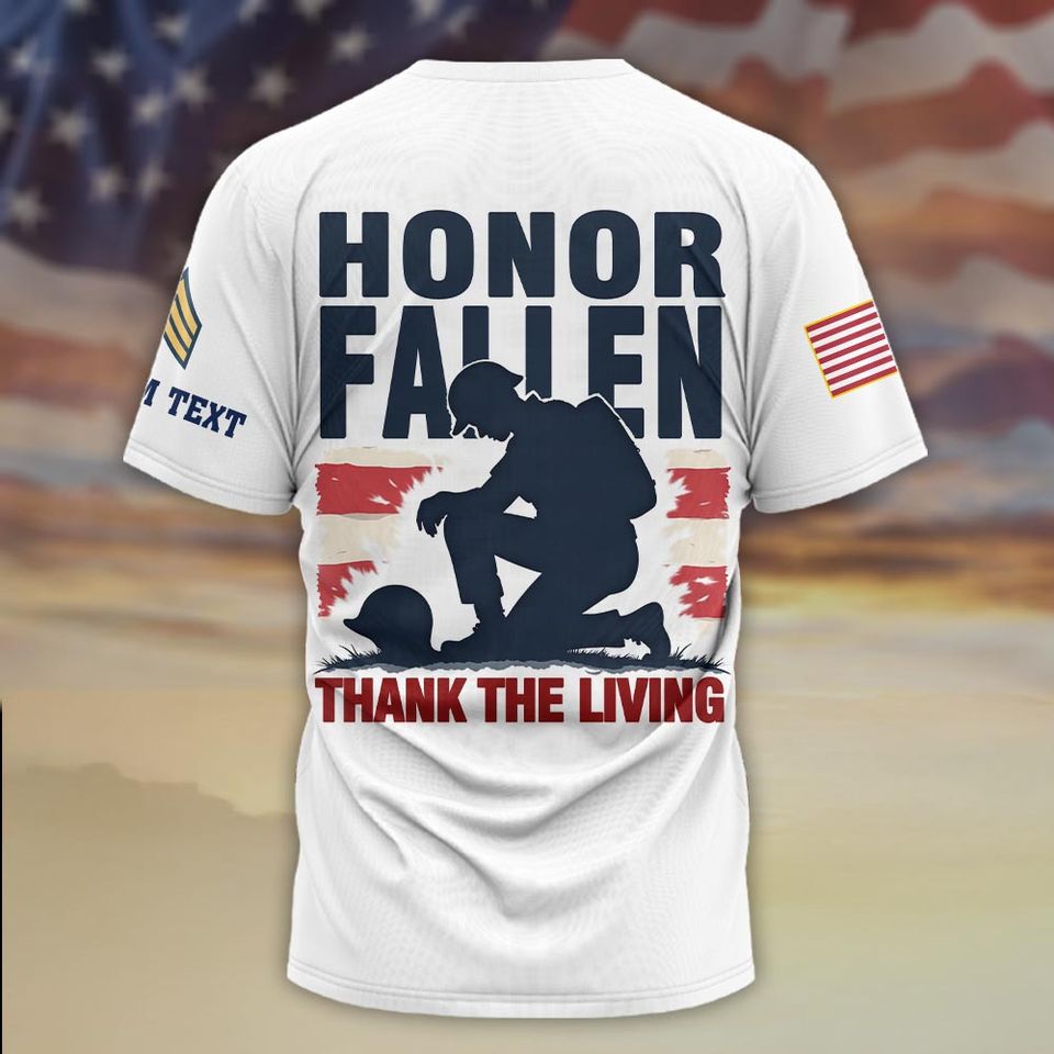 Honor The Fallen Thanks The Living 3D T-Shirt