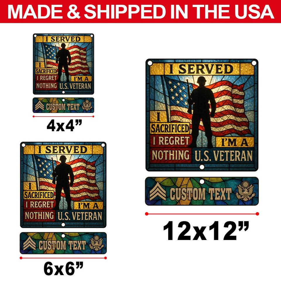 No Regrets Serving Our Country  Hanging suncatcher ornaments