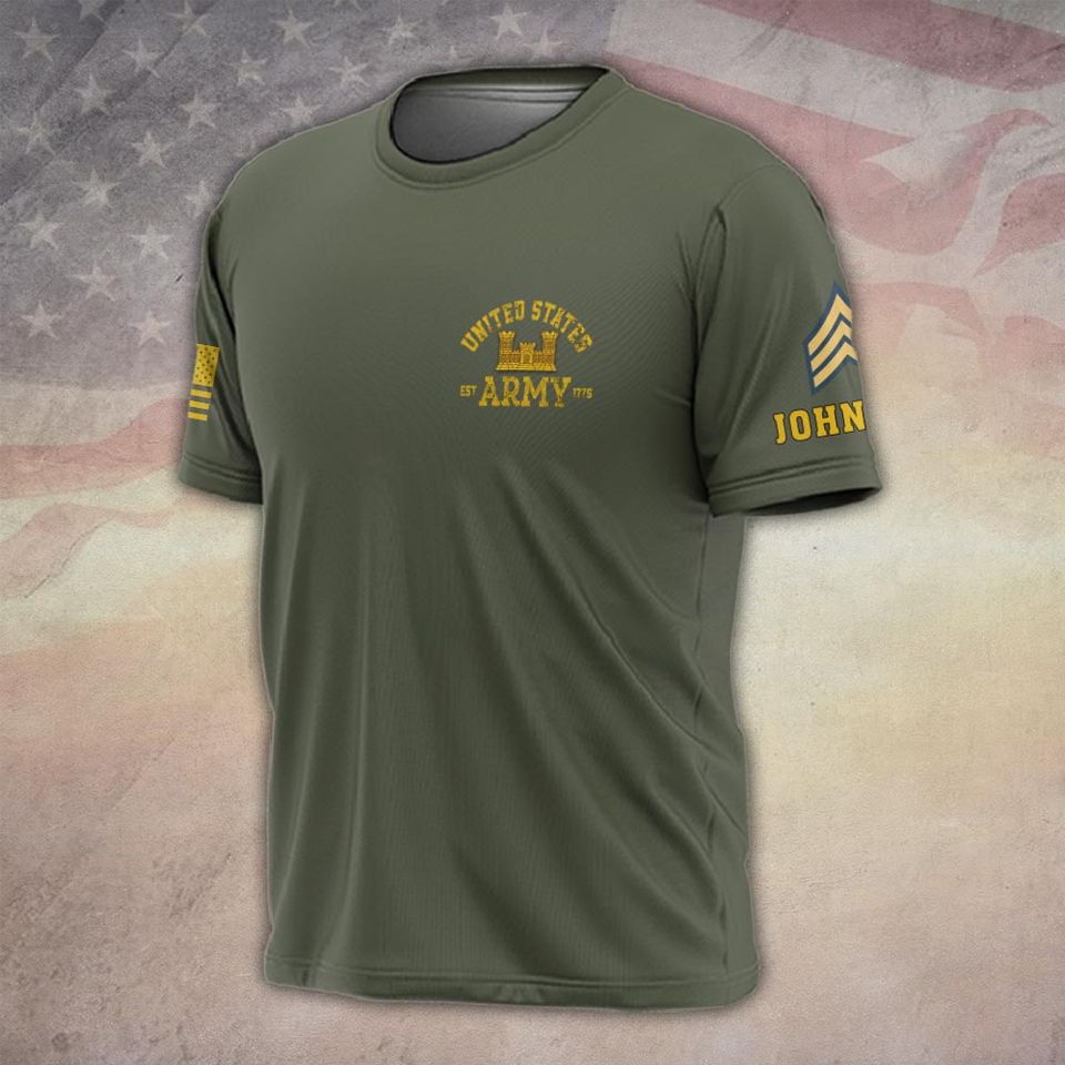 Customized US Army Branch 3D T-Shirt