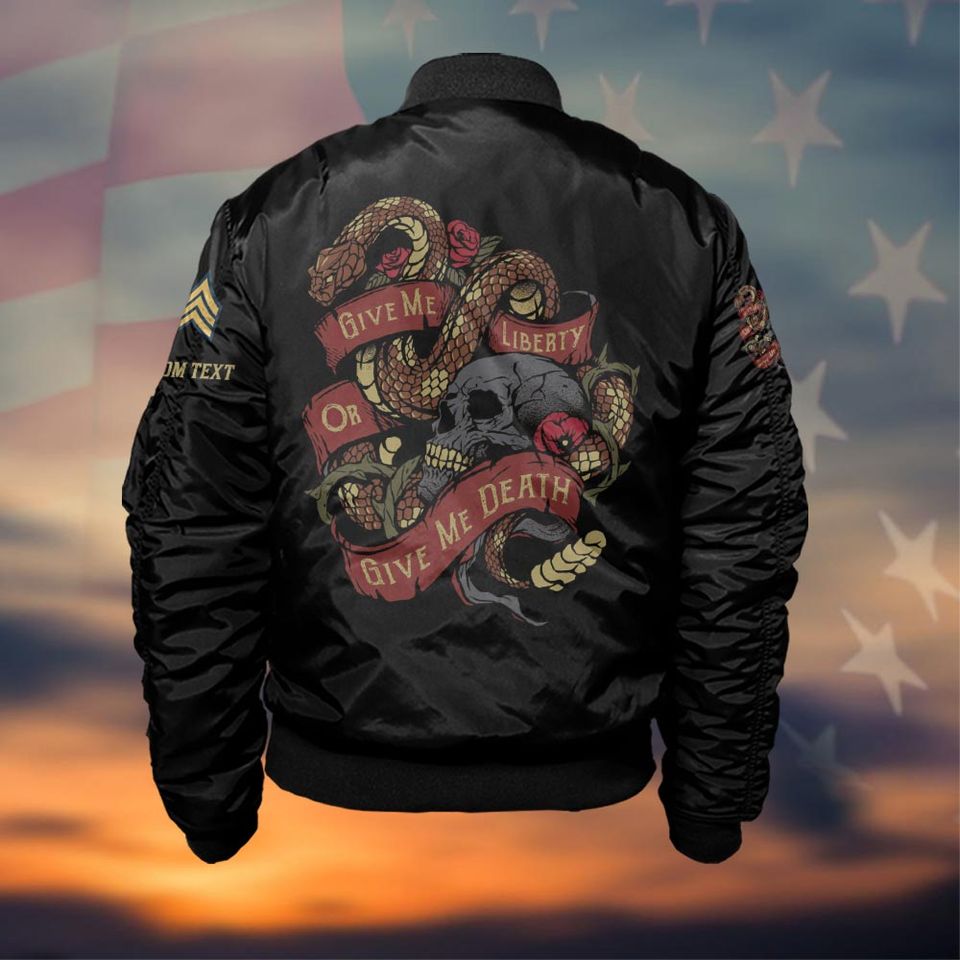 Customized Defiant Patriot Tee – Liberty or Death Edition - Bomber Jacket