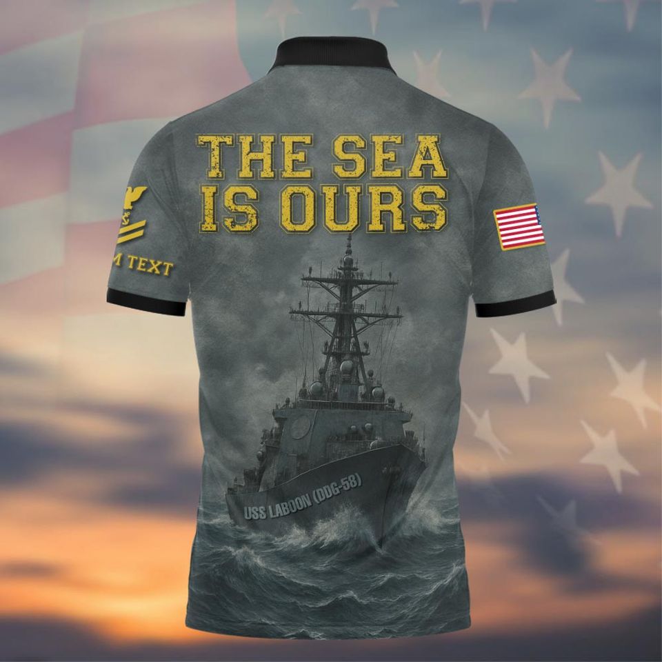 Customized The Sea Is Ours – US Navy Polo Shirt