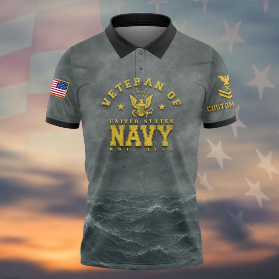 Customized The Sea Is Ours – US Navy Polo Shirt