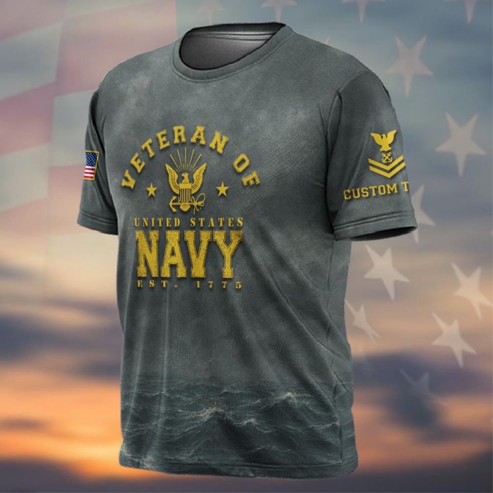 Customized The Sea Is Ours US Navy 3D T-Shirt